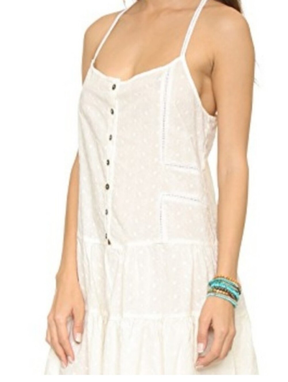 Current Elliot Eyelet Button-Front Dress